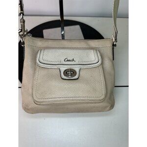 COACH Shoulder Bag Beige x Ivory Leather Crossbody